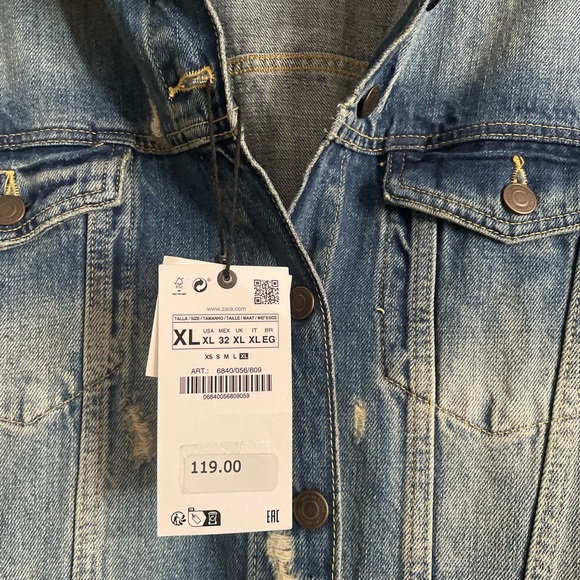 NWT Zara denim asymmetric dress size XL - Picture 4 of 4